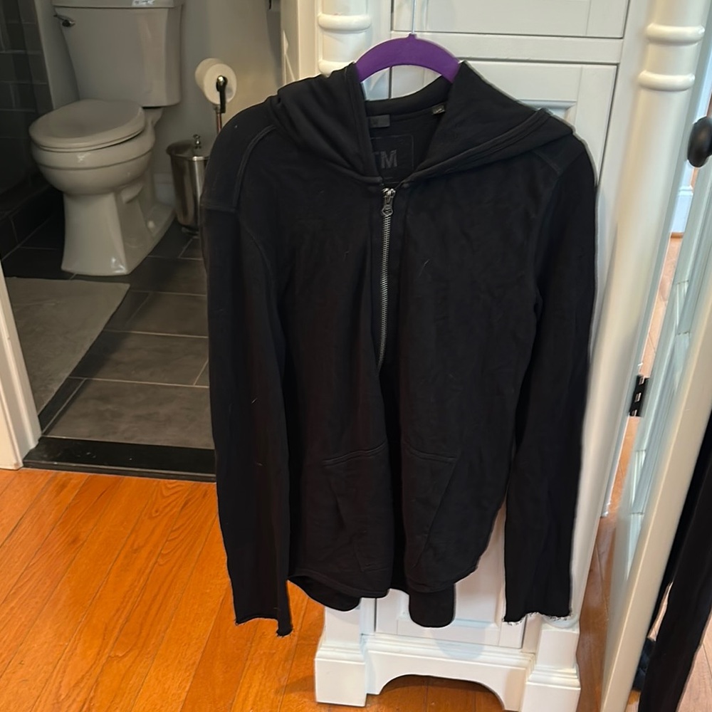 ATM Black Hooded Zipper Sweatshirt and Matching Pants